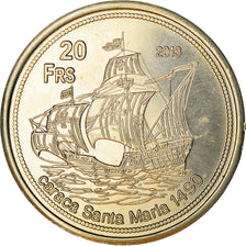 Coin, France, 20 Francs, 2013, Ile Juan Da Nova, MS(63), Cupro-nickel Aluminium