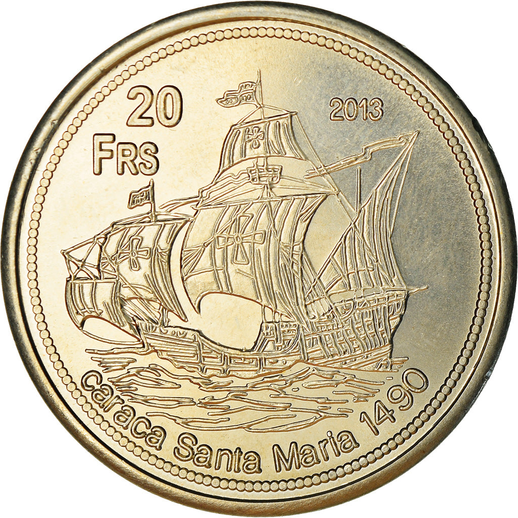 Münze, Frankreich, 20 Francs, 2013, Ile Juan Da Nova, UNZ, Cupro-nickel