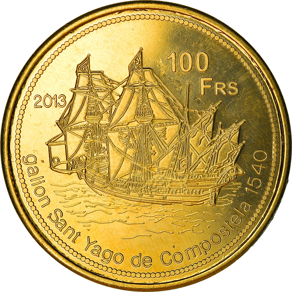 Coin, France, 100 Francs, 2013, Ile Juan Da Nova, MS(63), Bronze-Aluminium