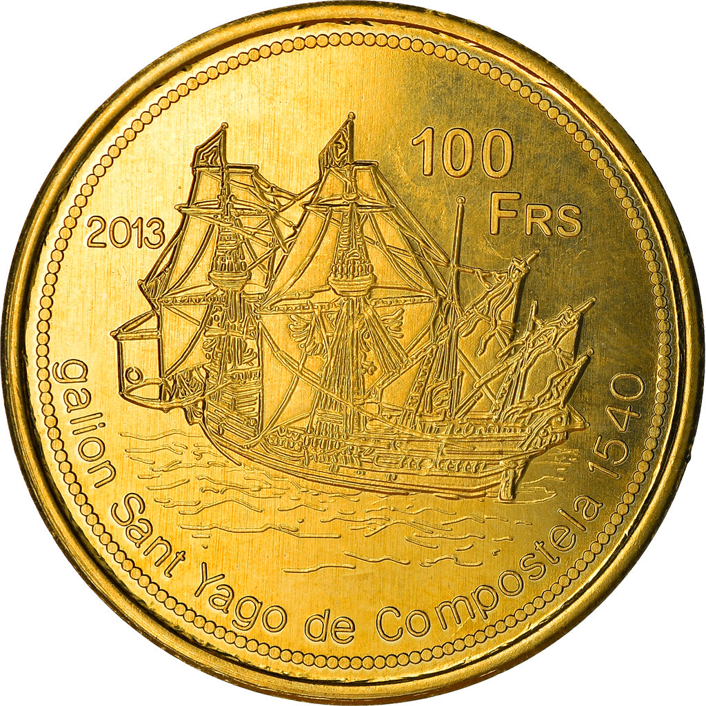 Coin, France, 100 Francs, 2013, Ile Juan Da Nova, MS(63), Bronze-Aluminium