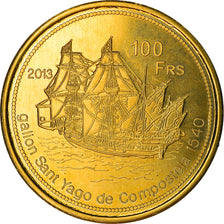 Coin, France, 100 Francs, 2013, Ile Juan Da Nova, MS(63), Bronze-Aluminium