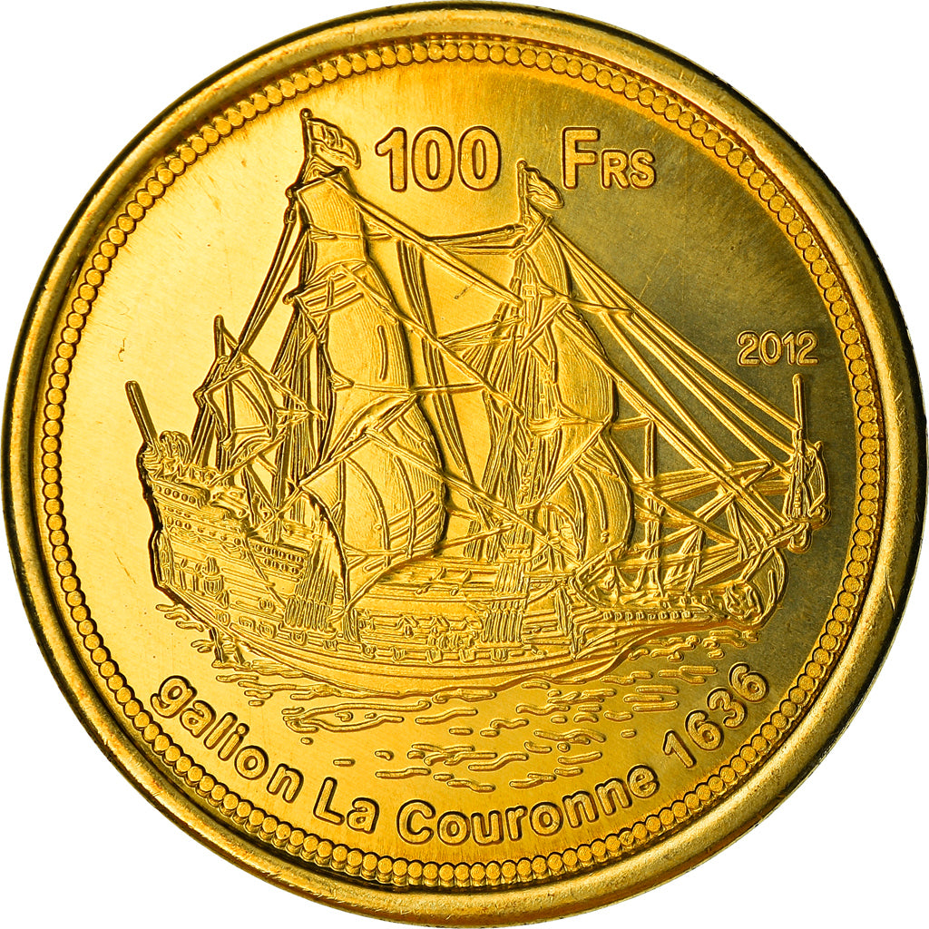 Münze, Frankreich, 100 Francs, 2012, Bassas da India, UNZ, Bronze-Aluminium