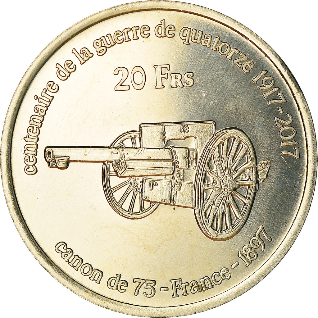 Moneda, Francia, 20 Francs, 2017, Bassas da India, SC, Aluminio y cuproníquel