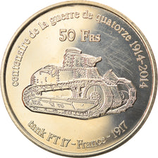 Moeda, França, 50 Francs, 2014, Bassas da India, MS(63), Cuproníquel Alumínio