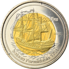Coin, France, 500 Francs, 2012, Bassas da India, MS(63), Bi-Metallic