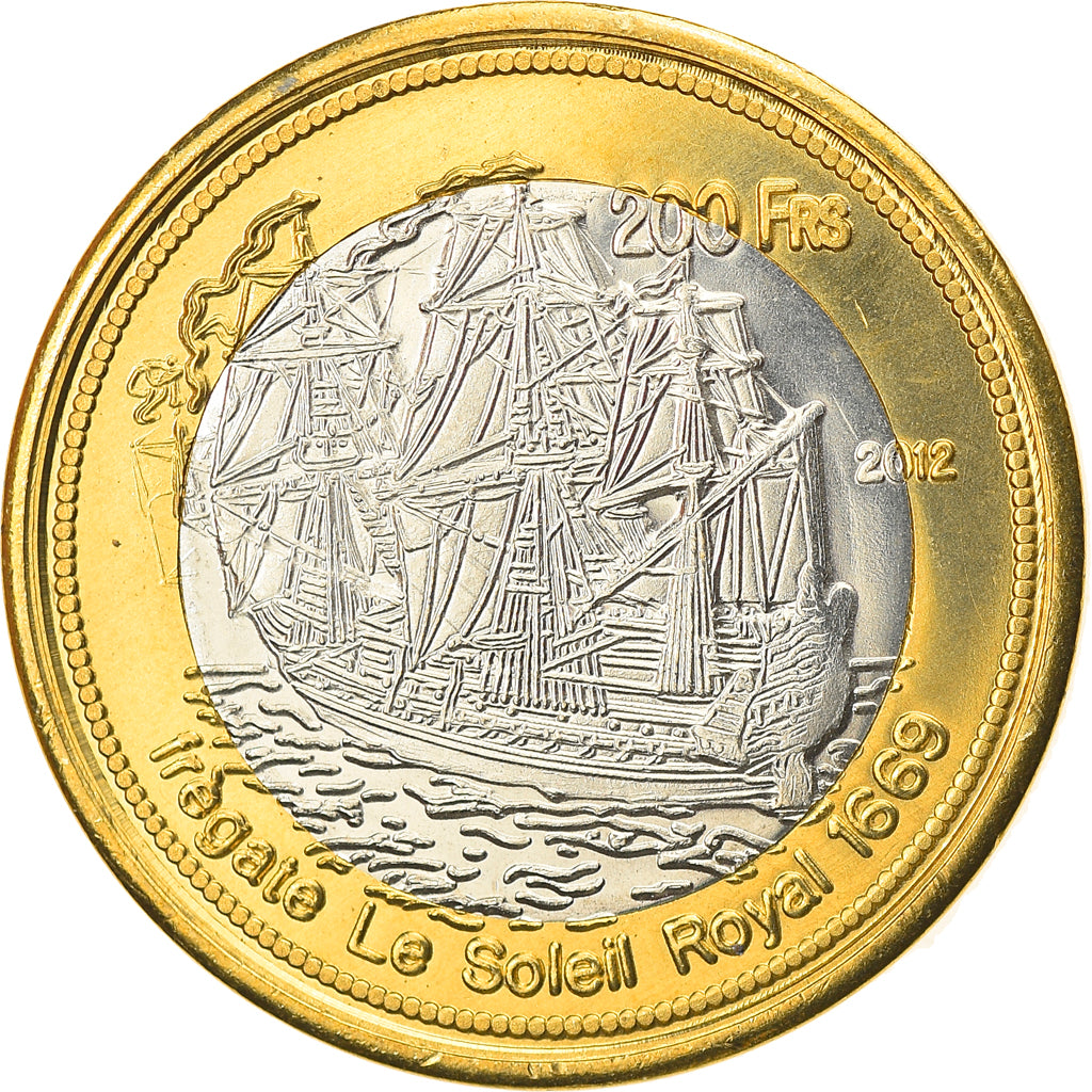 Coin, France, 200 Francs, 2012, Bassas da India, MS(63), Bi-Metallic
