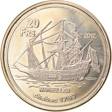 Moneda, Francia, 20 Francs, 2012, Bassas da India, SC, Aluminio y cuproníquel