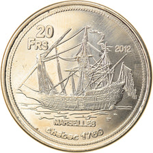 Coin, France, 20 Francs, 2012, Bassas da India, MS(63), Cupro-nickel Aluminium