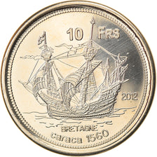 Moneta, Francja, 10 Francs, 2012, Bassas da India, MS(63), Miedzionikiel