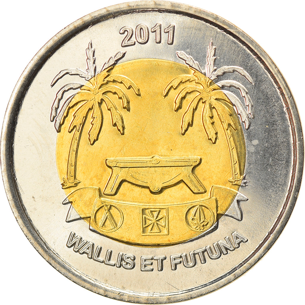 Coin, France, 20 Francs, 2011, Wallis & Futuna, MS(63), Bi-Metallic