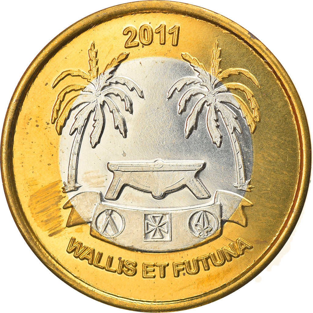 Coin, France, 500 Francs, 2011, Wallis & Futuna, MS(63), Bi-Metallic