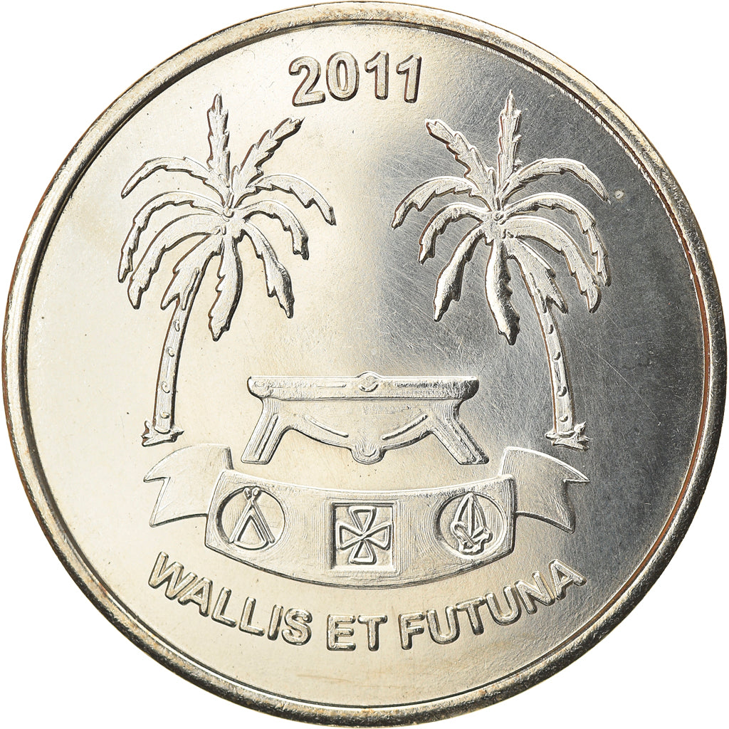 Moneda, Francia, 50 Francs, 2011, Wallis & Futuna, SC, Aluminio y cuproníquel