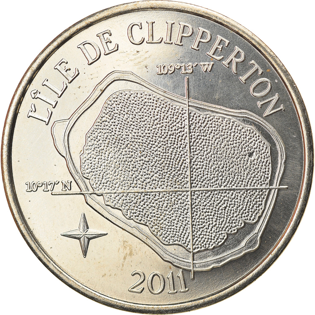 Munten, Frankrijk, 50 Francs, 2011, Clipperton, UNC-, Cupro-nickel Aluminium