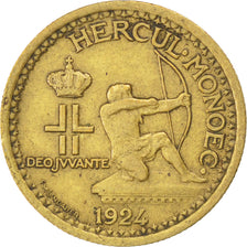 Monaco, 50 Centimes, 1924, Poissy, KM #110, EF(40-45), Cupro-Aluminium, Gadoury.