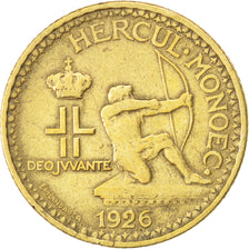 MONACO, 2 Francs, 1926, Poissy, KM #115, VF(30-35), Aluminum-Bronze, Gadoury...