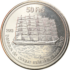 Moneta, Francja, 50 Francs, 2013, Tromelin, MS(63), Miedzionikiel Aluminium