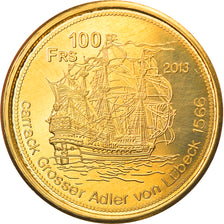 Coin, France, 100 Francs, 2013, Tromelin, MS(63), Bronze-Aluminium