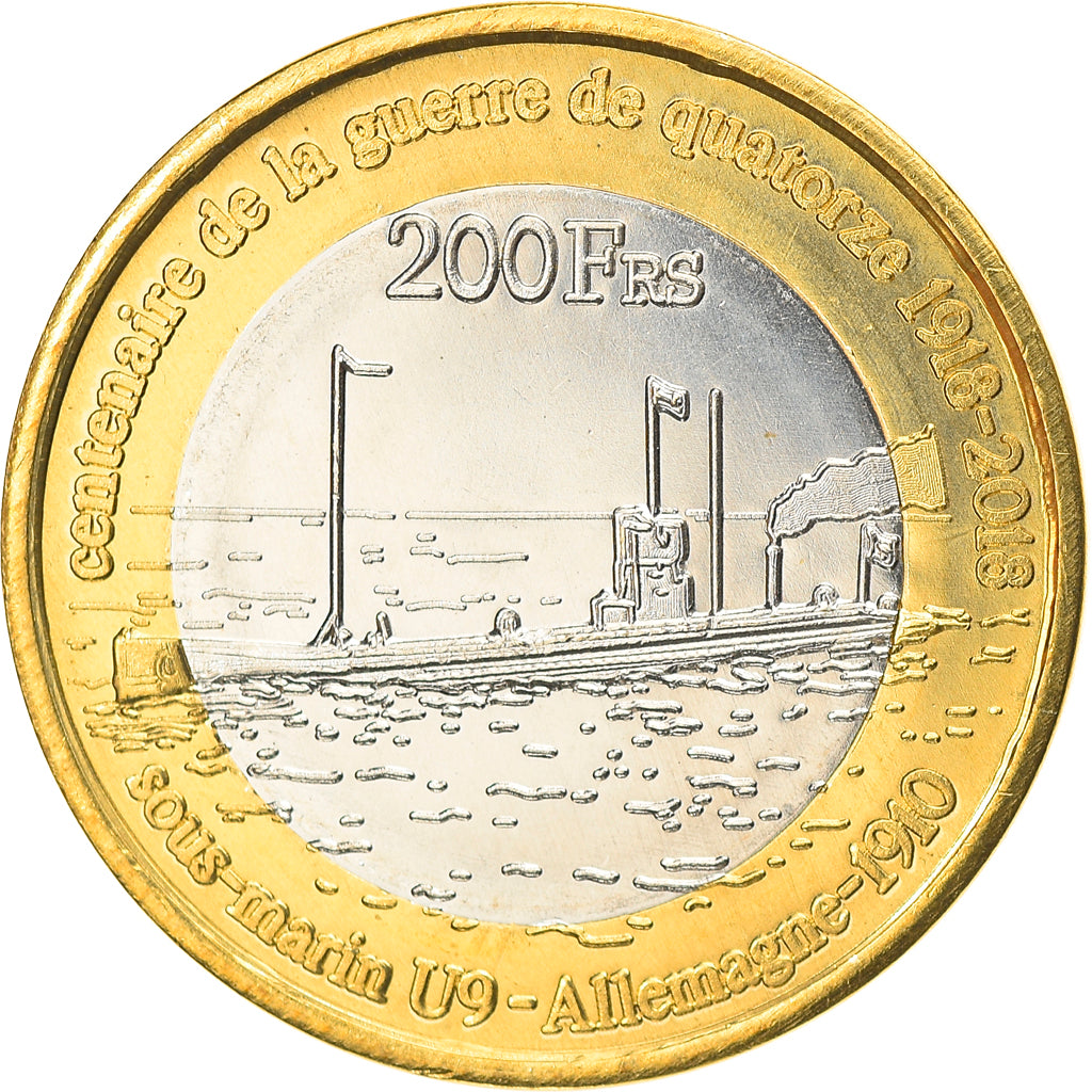 Coin, France, 200 Francs, 2018, Glorieuses, MS(63), Bi-Metallic