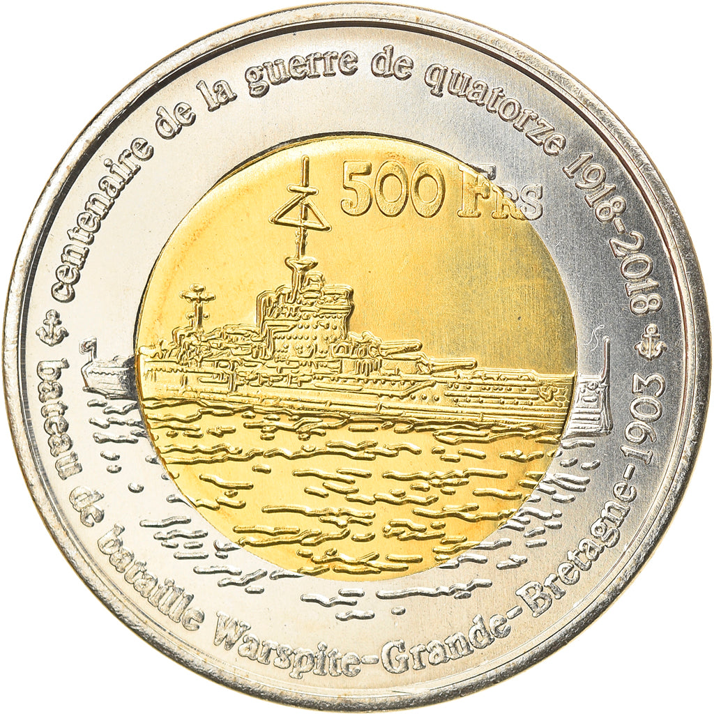 Coin, France, 500 Francs, 2018, Glorieuses, MS(63), Bi-Metallic