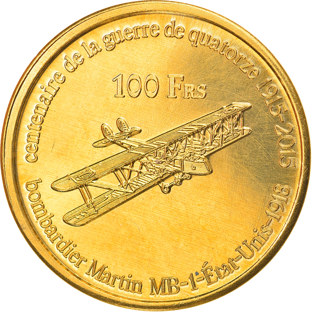 Moeda, França, 100 Francs, 2015, Glorieuses, MS(63), Bronze-Alumínio