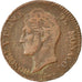 MONACO, 5 Centimes, Cinq, 1837, Monaco, KM #95.2, VF(20-25), Cast Brass,...