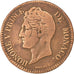 MONACO, 5 Centimes, Cinq, 1837, Monaco, KM #95.2, VF(20-25), Cast Brass,...