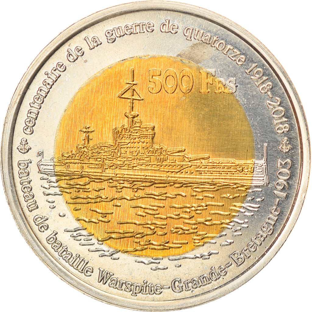 Moneta, Francja, 500 Francs, 2018, Europa, MS(63), Bimetaliczny