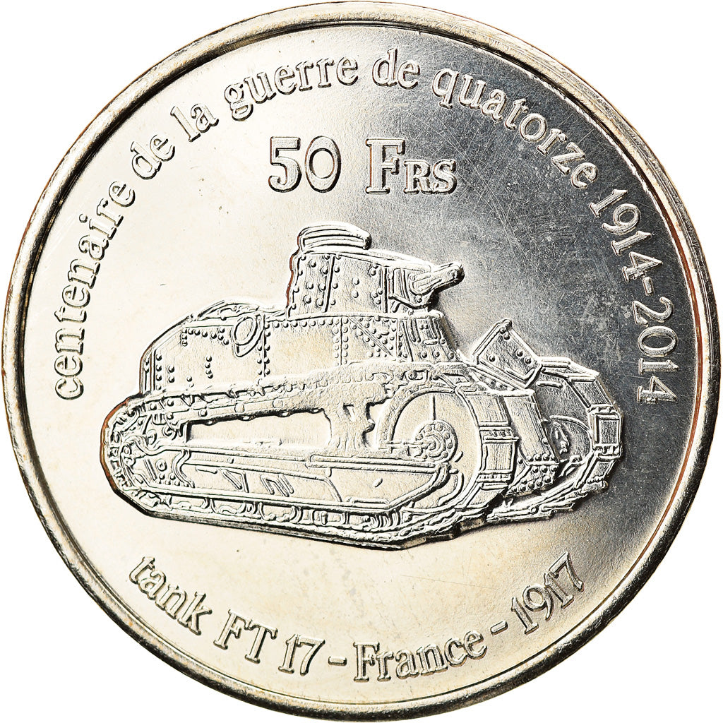 Moeda, França, 50 Francs, 2014, Adelie, MS(63), Cuproníquel Alumínio