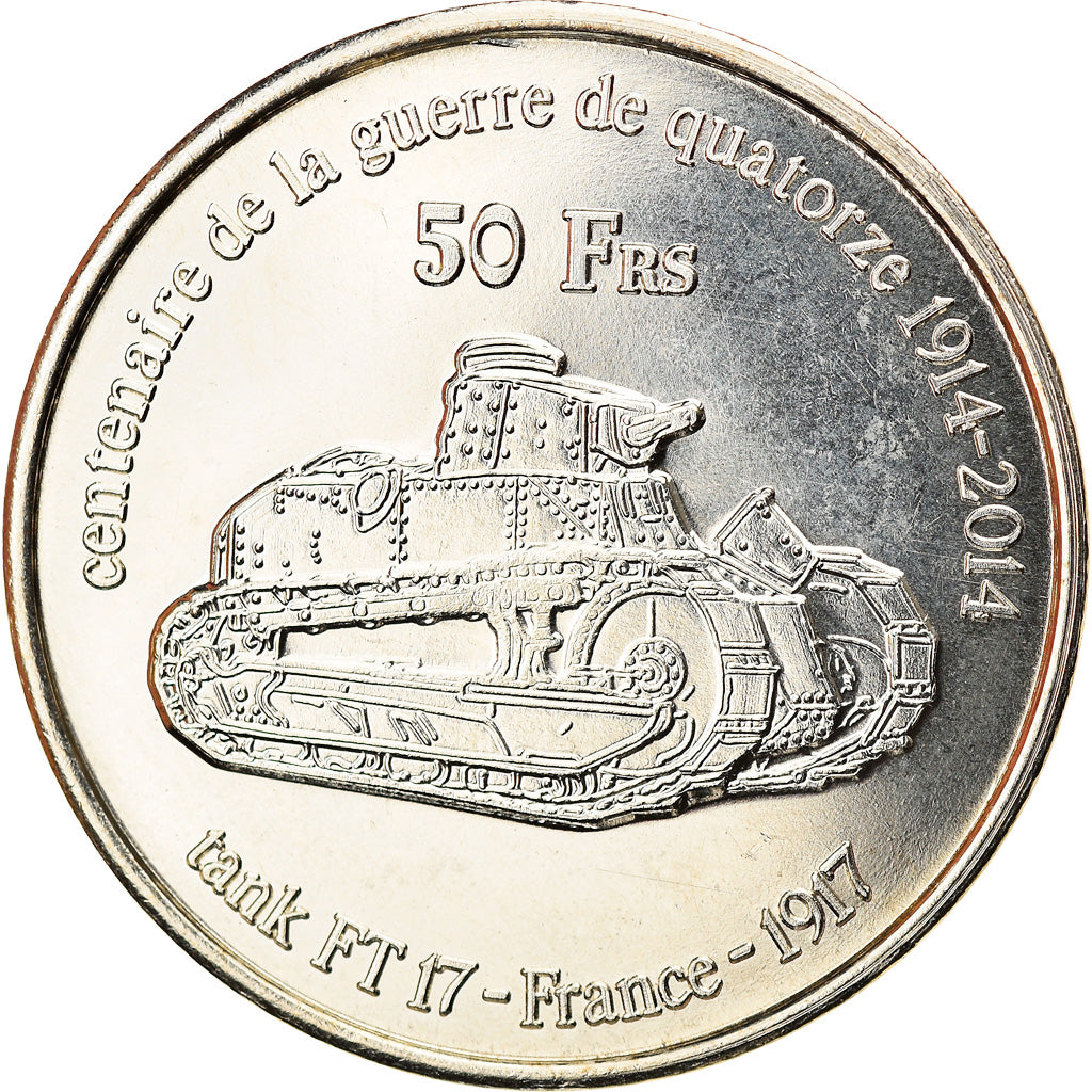 Moneta, Francja, 50 Francs, 2014, Adelie, MS(63), Miedzionikiel Aluminium