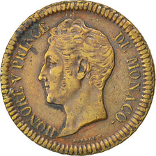 MONACO, Decime, 1838, Monaco, KM #97.1, VF(30-35), Copper, Gadoury #105, 18.73