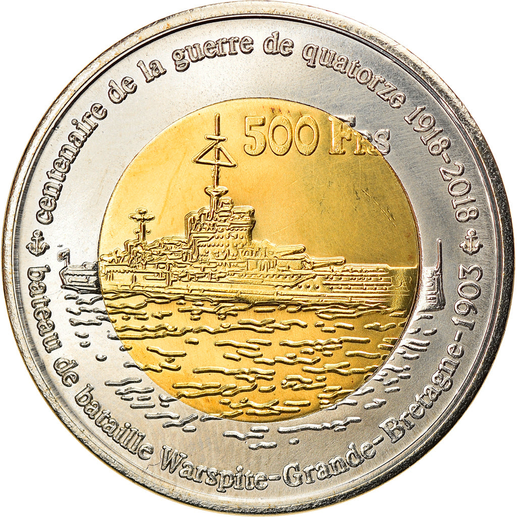 Moneta, Francja, 500 Francs, 2018, Europa, MS(63), Bimetaliczny