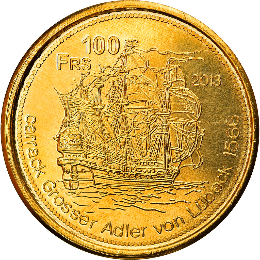 Coin, France, 100 Francs, 2013, Tromelin, MS(63), Bronze-Aluminium