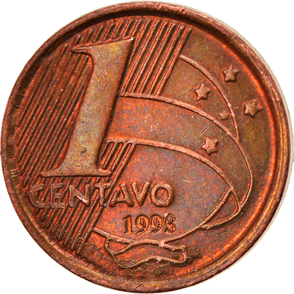 Coin, Brazil, Centavo, 1998, EF(40-45), Copper Plated Steel, KM:647