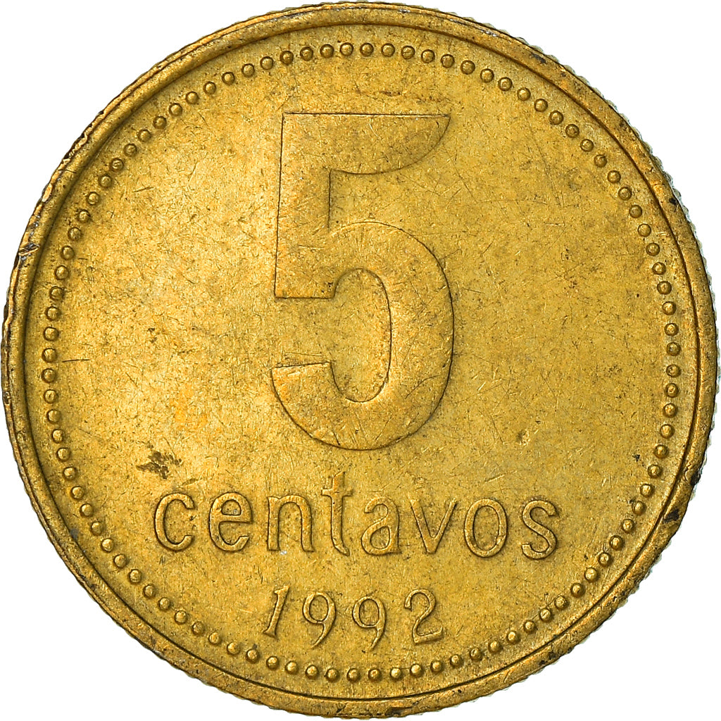 Coin, Argentina, 5 Centavos, 1992, EF(40-45), Aluminum-Bronze, KM:109