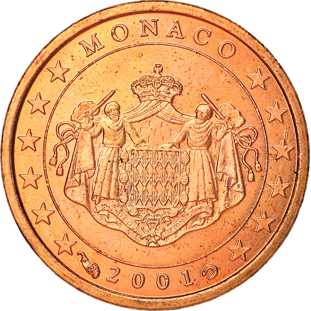 Monaco, Euro Cent, 2001, Paris, MS(63), Copper Plated Steel, KM:167