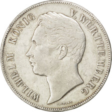 Coin, German States, WURTTEMBERG, Wilhelm I, 2 Gulden, 1847, EF(40-45), Silver