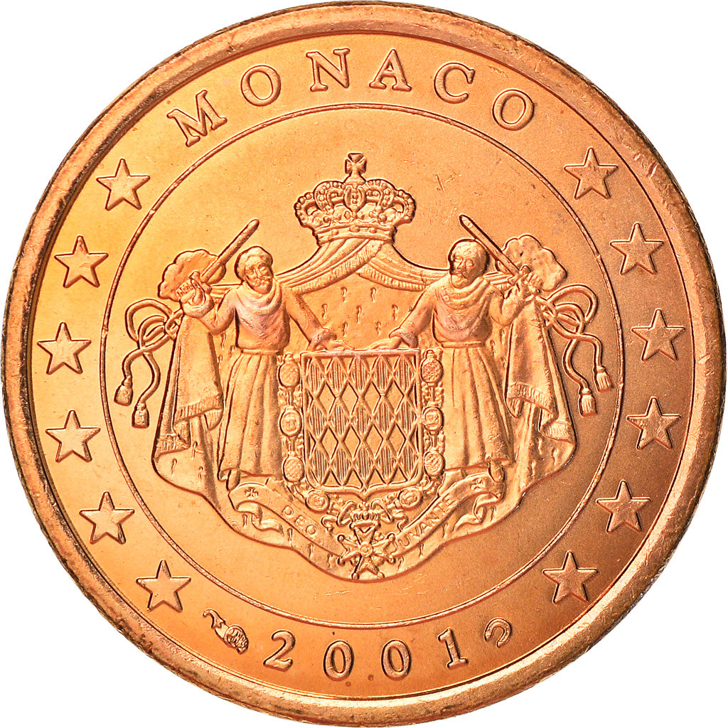 Monaco, 5 Euro Cent, 2001, Paris, MS(63), Copper Plated Steel, KM:169