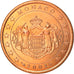 Monaco, 5 Euro Cent, 2001, Paris, MS(63), Copper Plated Steel, KM:169