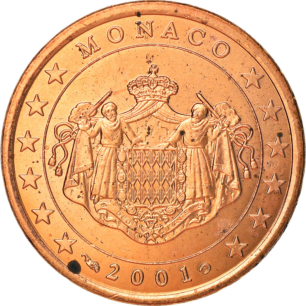 Monaco, 5 Euro Cent, 2001, Paris, MS(63), Copper Plated Steel, KM:169