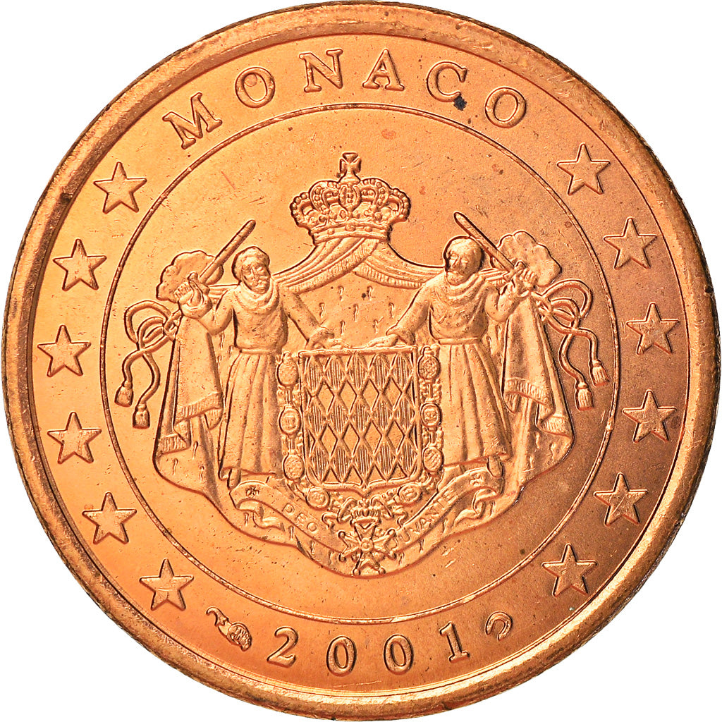 Monaco, 5 Euro Cent, 2001, Paris, MS(63), Copper Plated Steel, KM:169