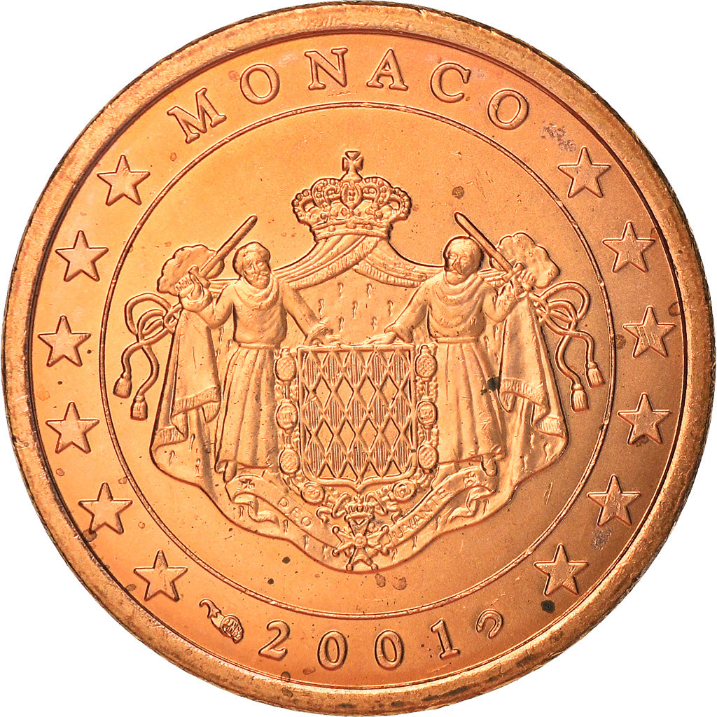 Monaco, 5 Euro Cent, 2001, Paris, MS(63), Copper Plated Steel, KM:169