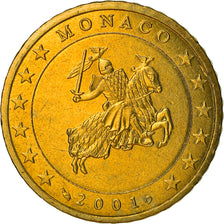 Monaco, 50 Euro Cent, 2001, Paris, MS(63), Brass, KM:172