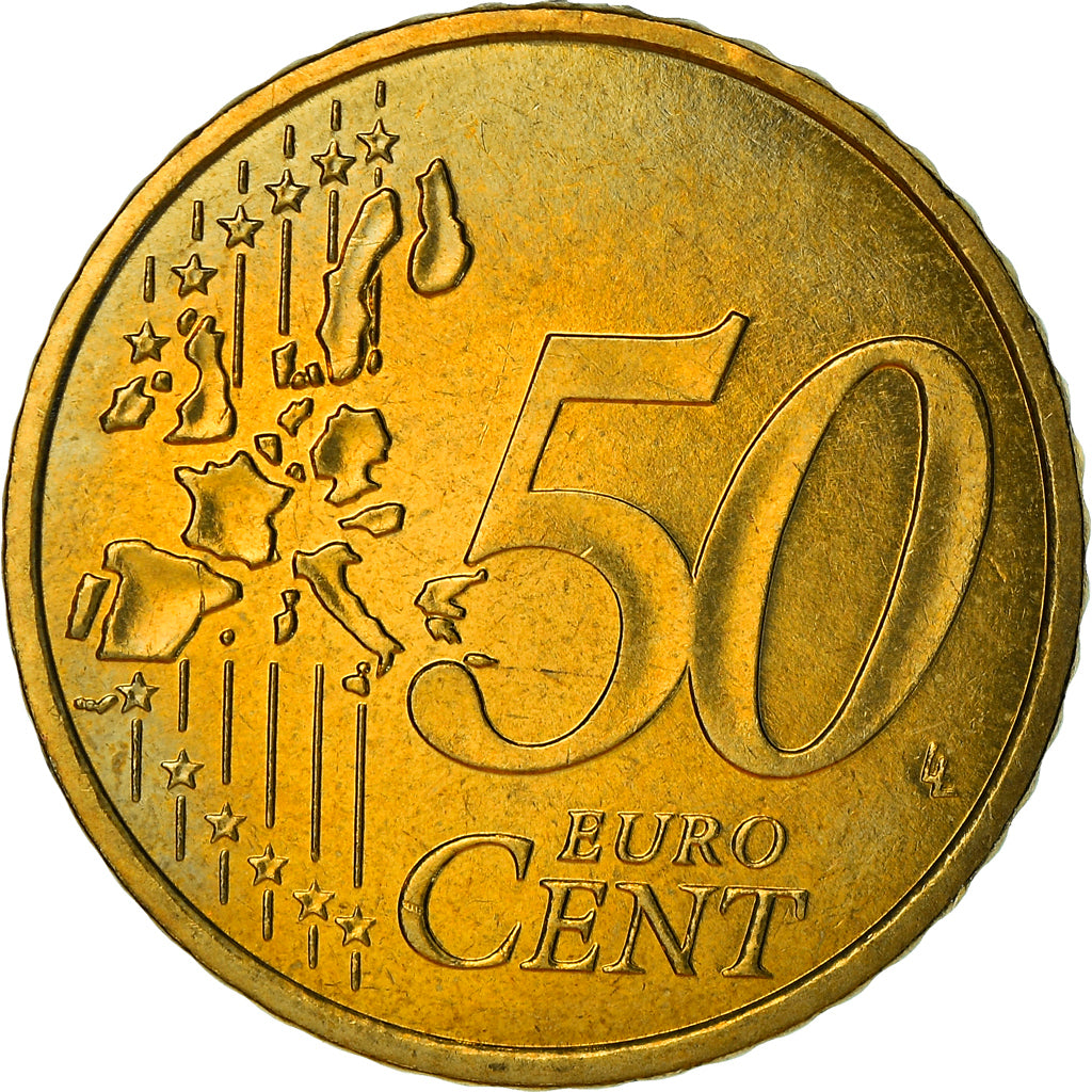 Monaco, 50 Euro Cent, 2001, Paris, MS(63), Brass, KM:172