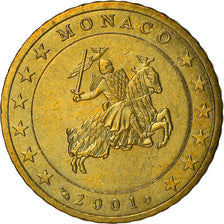 Monaco, 50 Euro Cent, 2001, Paris, MS(63), Brass, KM:172