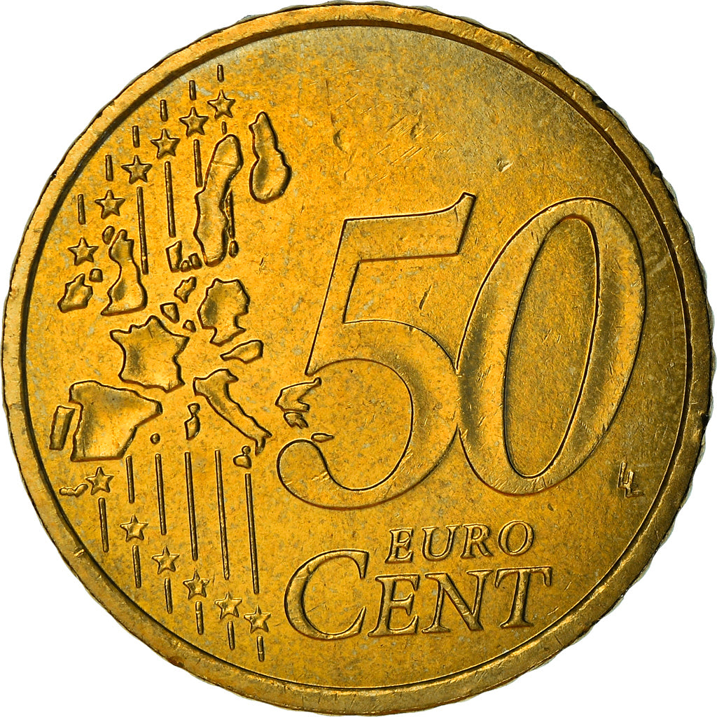 Monaco, 50 Euro Cent, 2001, Paris, MS(63), Brass, KM:172