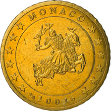 Monaco, 50 Euro Cent, 2001, Paris, UNZ, Messing, KM:172