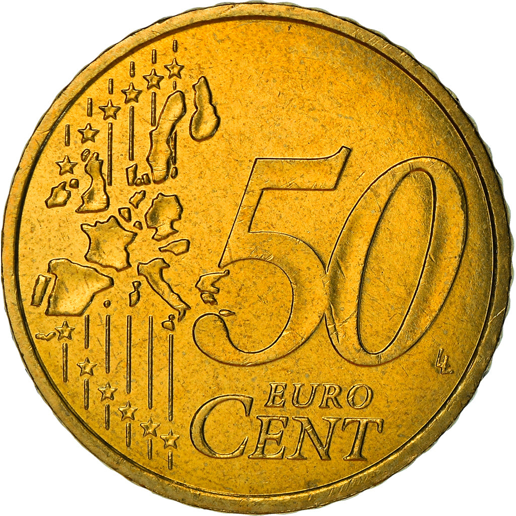 Monaco, 50 Euro Cent, 2001, Paris, UNZ, Messing, KM:172