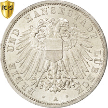 German States, LUBECK, 3 Mark, 1913, KM:215, PCGS MS65