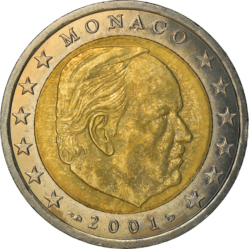 Monaco, 2 Euro, 2001, EF(40-45), Bi-Metallic, KM:174