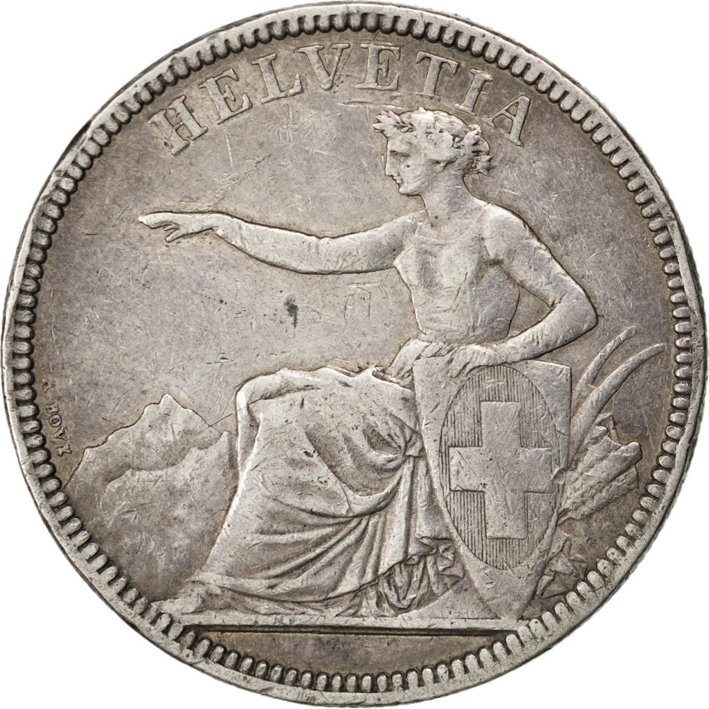 Moneta, Svizzera, 5 Francs, 1874, Bern, MB+, Argento, KM:11